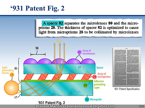 Intellectual Property Litigation PowerPoint Graphic: Colorized Patent Figure and callout.